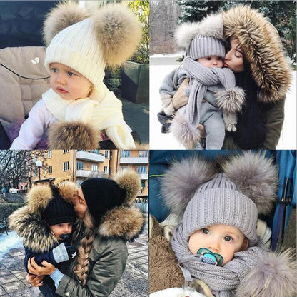 Winter Baby Hats for Girls Boys Kids Bobble Hat Pompom Baby Beanie Infant Bonnet Accessories Children Cap 0-3Y