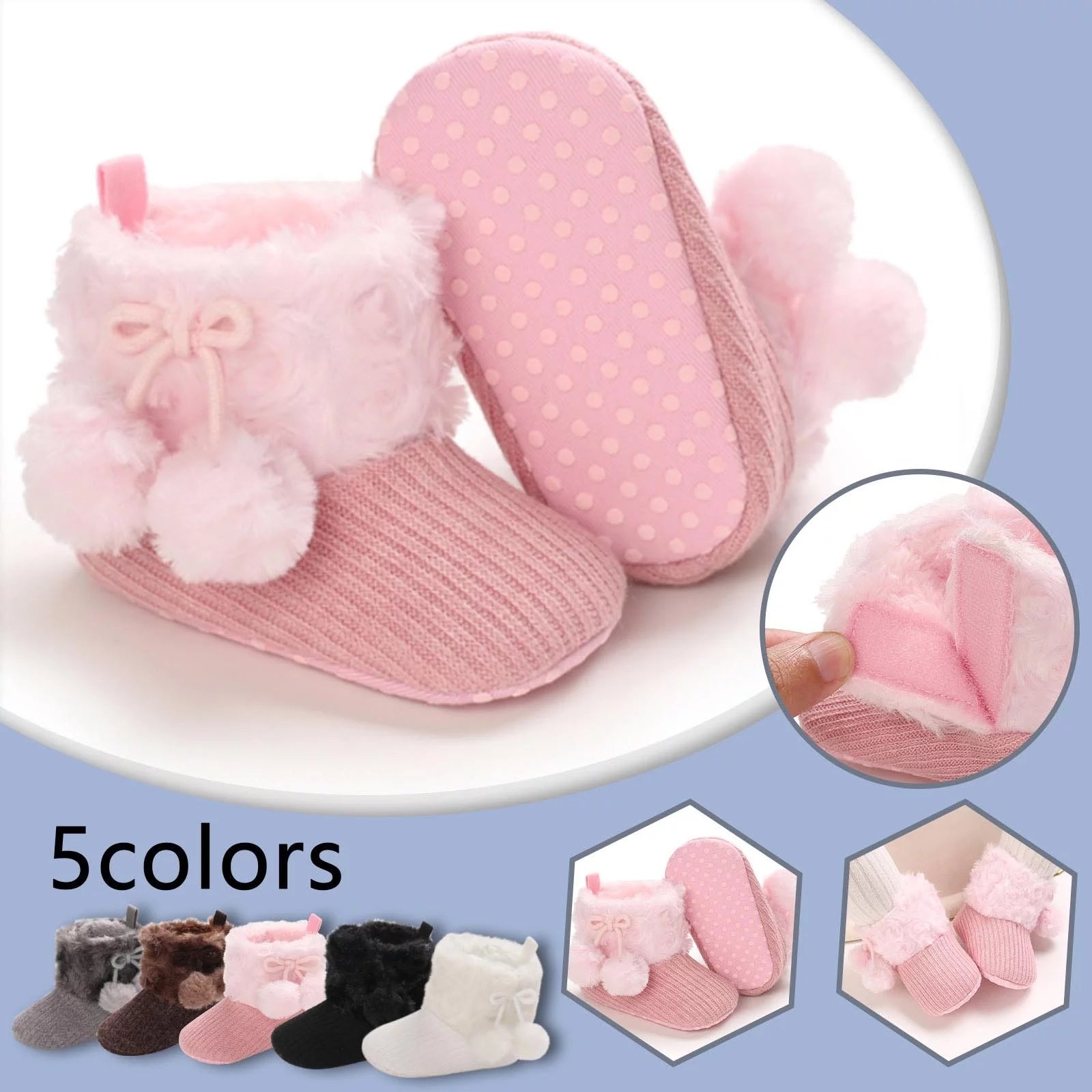 Newborn Baby Child Crawling Shoes Boy Girl Lamb Slippers Prewalker Trainers