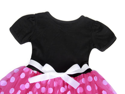 Minnie Mouse Costume Girls Dress up Princess Toddler Cute Polka Dots Fancy Minnie Mouse Dresses up Bowknot Tutu Tulle Cosplay Birthday Party Baby Girl Costume with Headband 90 CM